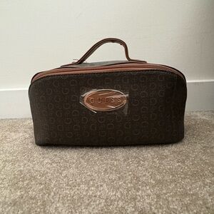 Guess Brown Cosmetic Bag with Leather Accents